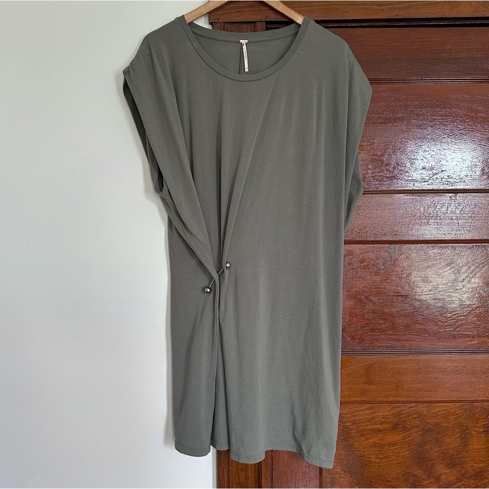 Free People Olive Green Twist Front Tank Dress